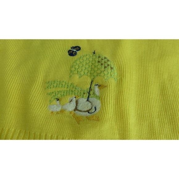 Embroidered Ducks Sweater Women's L/XL Honk If I Am Adorable Novelty Ducky OOAK - Picture 8 of 12